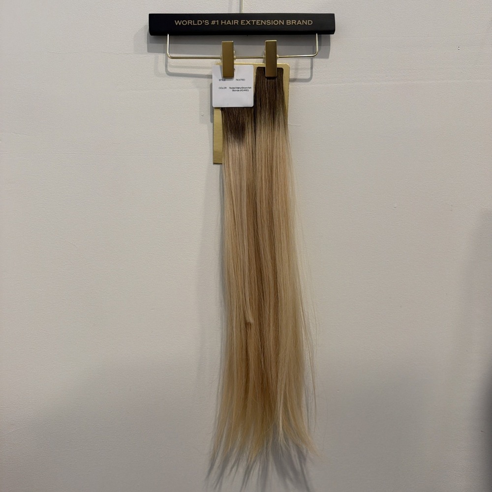 BELLAMI Tape In Deluxe Hair 20" Rooted Walnut Brown Ash Blonde NEW 10 Pieces